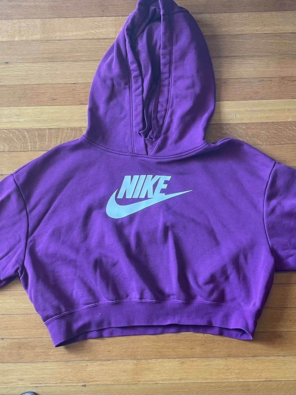 Nike women’s small purple cropped hoodie